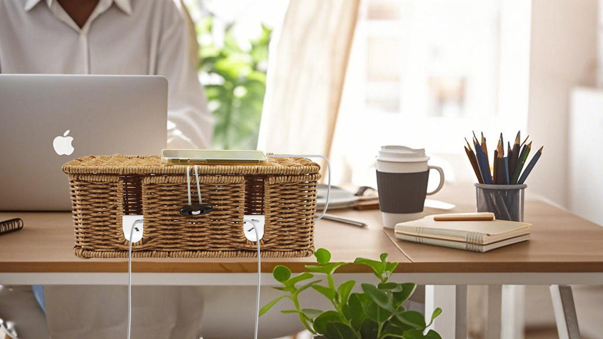 2 Pack Rattan Cable Management Box, Large Cord Organ | All Products - Image 8