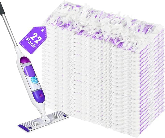 22 Count Disposable Mop Pad Refills, Compatible with Swiffer PowerMop Multi-Surface Mop, Absorbent Cleaning Pads for Hardwood, Tile & Laminate Floors