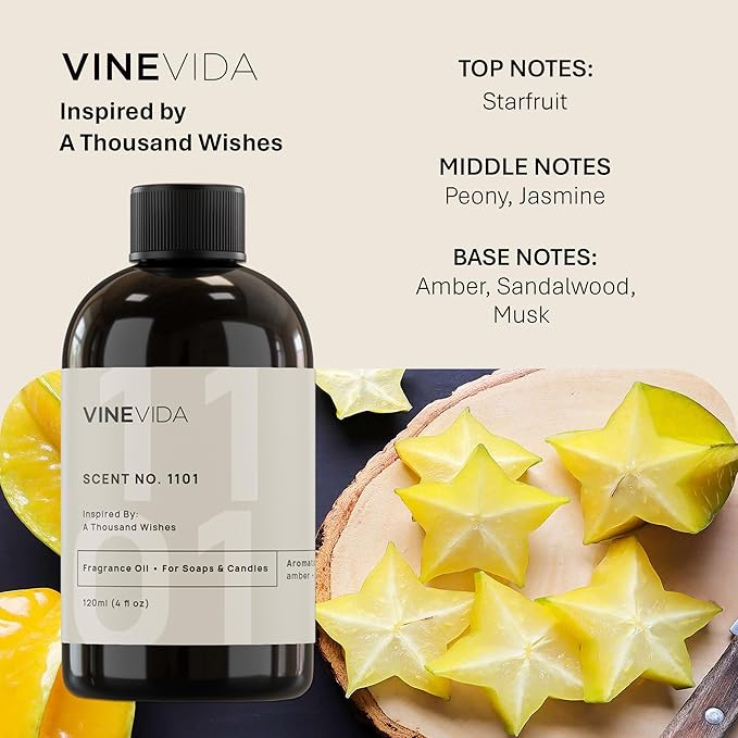 VINEVIDA [4oz] A Thousand Wishes - Fragrance Oil for Candle & Soap Making - Made in USA Candle Oil Scents