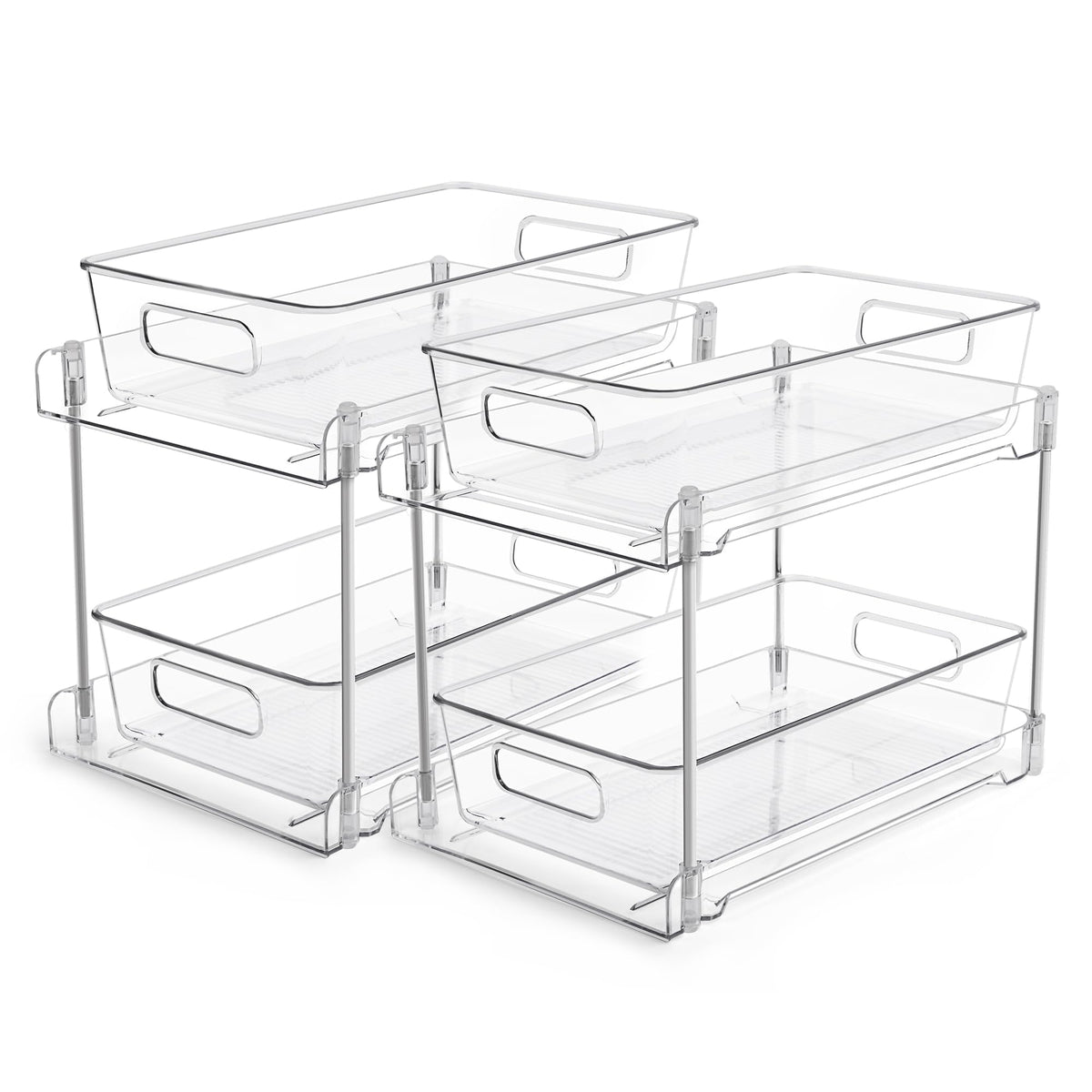 Vtopmart 2 Pack Pull Out Bathroom Under Sink Organizer - Image 1