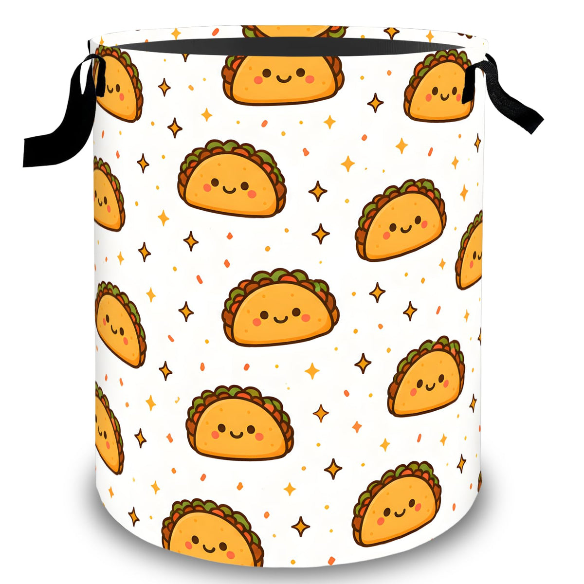 Smiling Taco Laundry Basket Hamper, Organizer Bins Gifts - Image 1