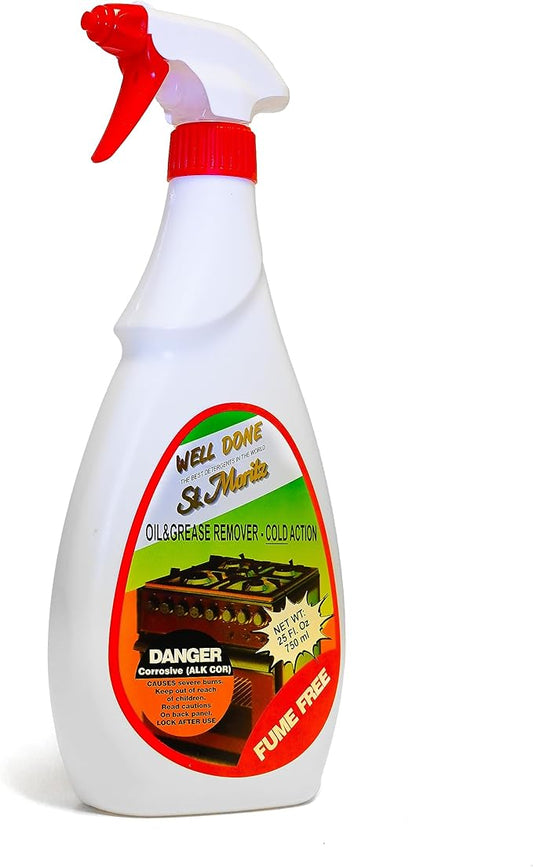 Well Done St. Moritz Oil & Grease Remover - Cold Action Fume Free, 27 Oz.