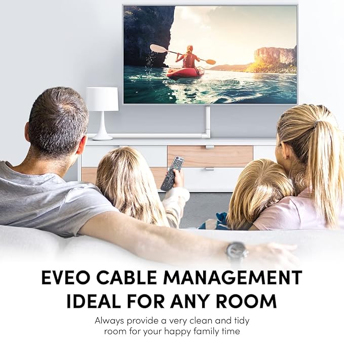 EVEO Cable Hider Wall 306” - Cable Raceway Cord Hider - Wire Covers for Cords on Wall, Cord Cover, Wall Cable Hider, Cable Concealer, Wire Hiders for TV on Wall - 20X (L16 W0.95 H0.5) - Medium | Black