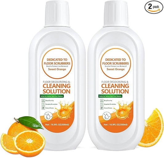 Floor Cleaning Solution Compatible with Tineco iFLOOR 2/3/5 & FLOOR ONE S3/S5/S6/S7 PRO, Low Foam Floor Cleaner for All Cordless Wet/Dry Vacuum & Robot Vacuums Mop (2 Bottle, Sweet Orange)