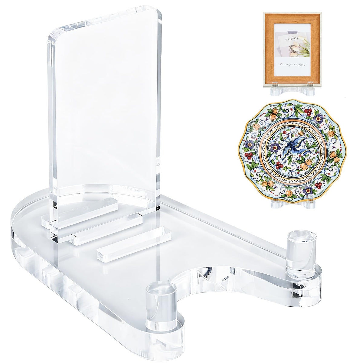 Acrylic Easel Display，Plate Stand for Display，Adjustable Clear - Image 1