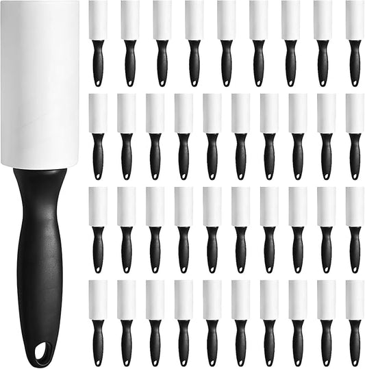 40 Pack Mini Lint Rollers Trval Size - 3.9 in Wide Sticky Paper Refills in 40 Sheets, Portable Lint Roller Removers Sticky Tool for Pet Hair, Car, Sofa, Bed, Carpet, Clothes