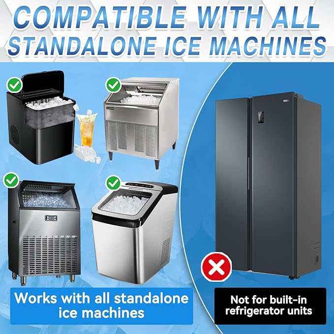 Ice Machine Cleaner Tablets Descaler (36 Pack) – Portable Ice Maker Cleaner, Nickel Safe Scale Remover Compatible with Countertop and Nugget Ice Maker, Remove limescale, Odor-Free, Crystal Clear Ice