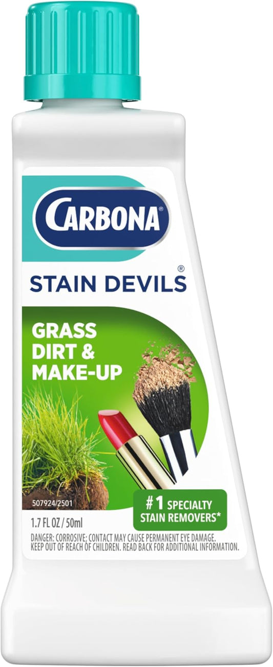 Carbona Stain Devils® #6 | Grass, Dirt & Make-Up | Professional Strength Laundry Stain Remover | Multi-Fabric Cleaner | Safe On Skin & Washable Fabrics | 1.7 Fl Oz, 1 Pack