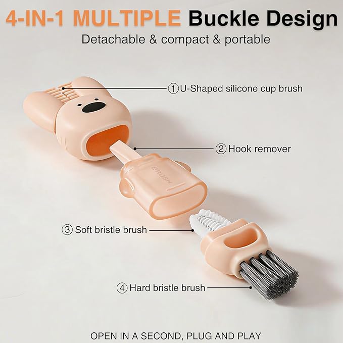 TOOGE Stackable Baby Bottle Organizer: Acrylic Bottle Organizer Baby Storage Drawers Clear Bottle Station Organization for Countertop Cabinet Vanity with 4 in 1 Cup Lid Cleaning Brush & Label - Tall