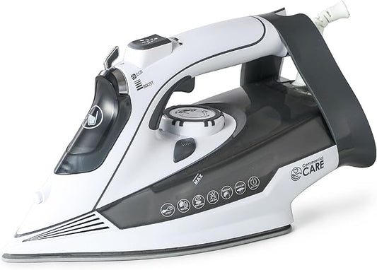 Clothing Steam Iron, 1800 Watts Steamer for Clothes, Ceramic Coated Soleplate, Vertical Steaming, Self-Cleaning Portable Iron, 10.8-Ounce Water Tank Capacity, CCSI1000, Black