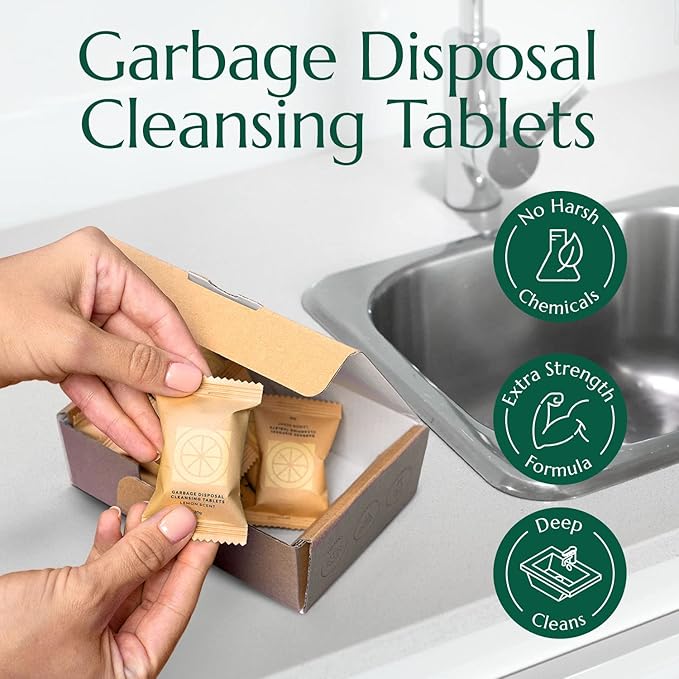 CLEANOMIC Garbage Disposal Cleaner, Foaming Dish Soap & Reusable Kitchen Cloth Bundle