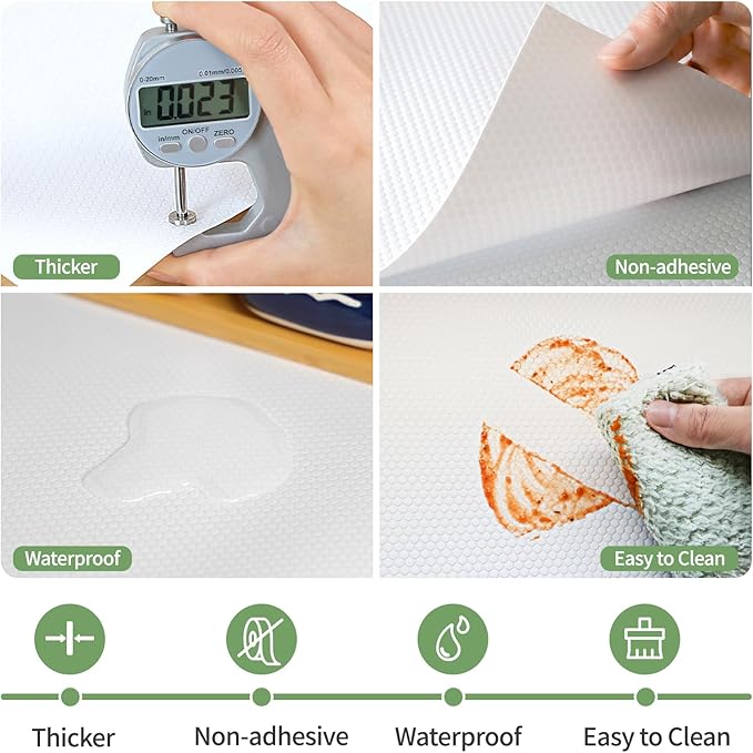 Shelf Liners 27 inch x 20 ft Shelf Liners for Kitchen cabinets nonstick Shelf Lining Drawer Mats EVA Protector for Cupboard (White,27 inch x 20 ft)