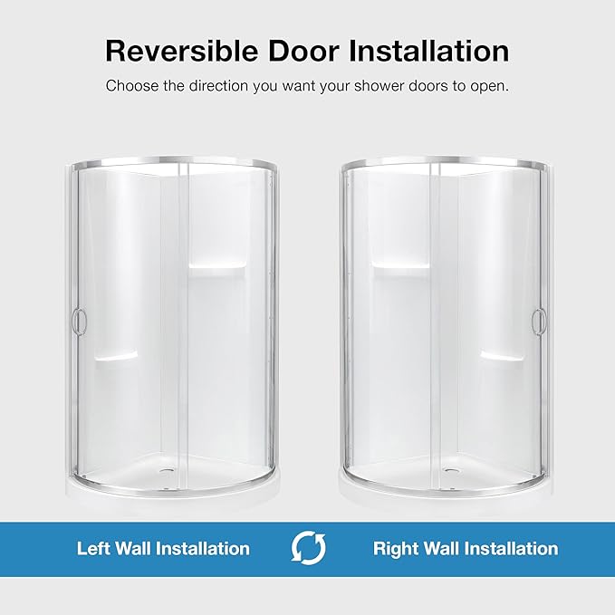 OVE Decors Breeze 32 in. Corner Shower Clear Sliding Door with Included Walls and Base in Satin Nickel Finish