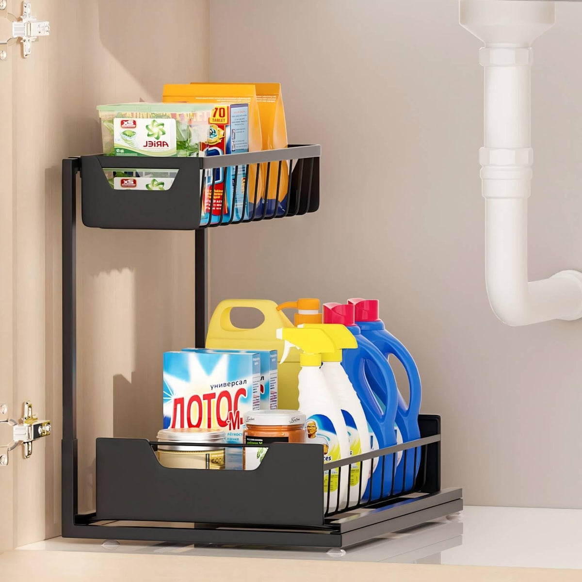 Ceetug Under Kitchen Sink Organizers and Storage, Black, 1 Pack - Image 1
