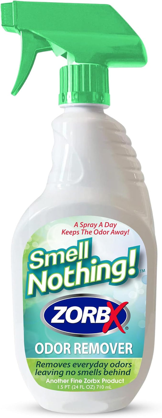 ZORBX Smell Nothing Odor Remover Spray 24 FL Oz – Unscented & Perfume Free Odor Absorber for Strong Odors - Advanced Odor Neutralizer & Pet Odor Remover for Couch, Car, Carpet & Diaper Pail Smells