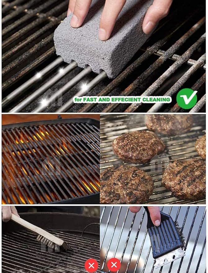 Non Scratch BBQ Grill Stone Cleaning Block Griddle Brick Oven Stone Scrubber Blackstone Cleaner, 8 Pack GrayMagic Stone for Removing Stains，Cleaning Flat Top Cookers，Toilet，Pool，Exfoliation Dead Skin
