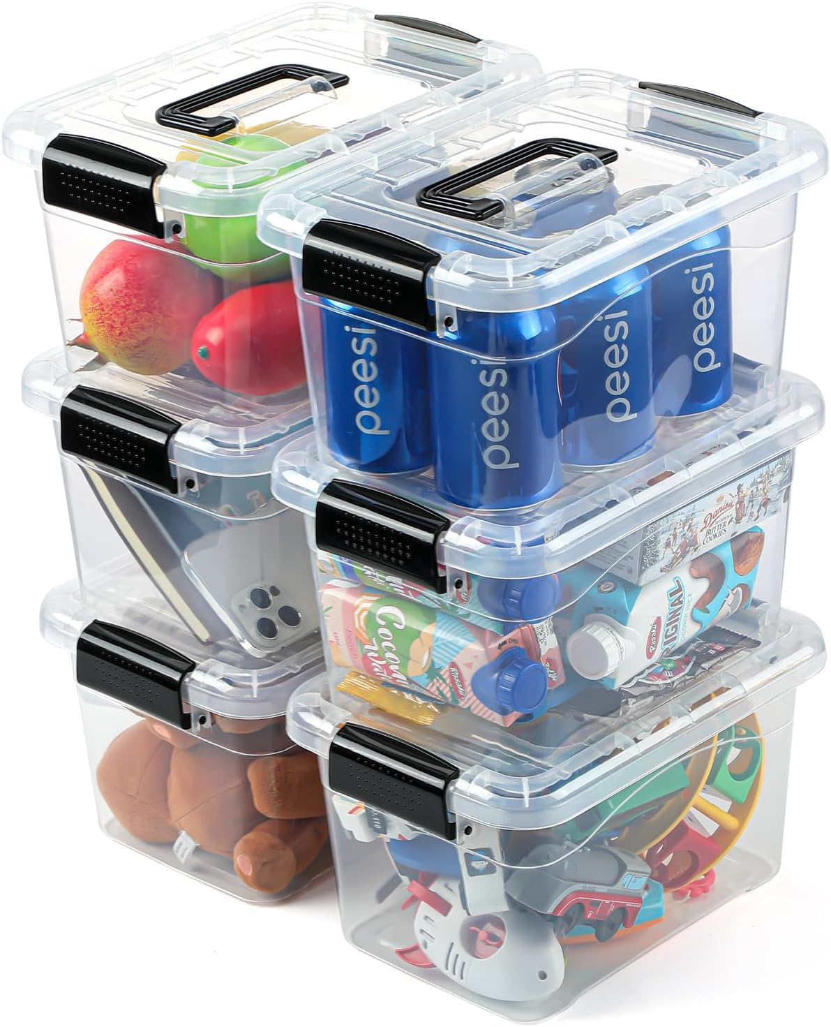EOENVIVS Plastic Storage Bins with Lids 6 Packs, 7 Quart Storage - Image 1