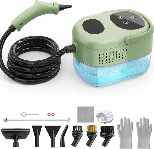 2500W Handheld Steam Cleaner, 15s Fast Heat-Up & 34oz Tank, 6-Level Adjustable Steam Control, Touch Screen Portable Steamer for Bathroom, Car, Tile, Floor, Kitchen, Home Cleaning