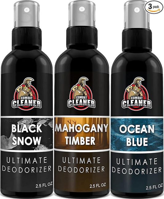 Shoe Deodorizer Spray | Disinfectant Foot Odor Eliminator, Air Freshener for Sneakers, Gym Bags, and Lockers | Men by Combat Cleaner
