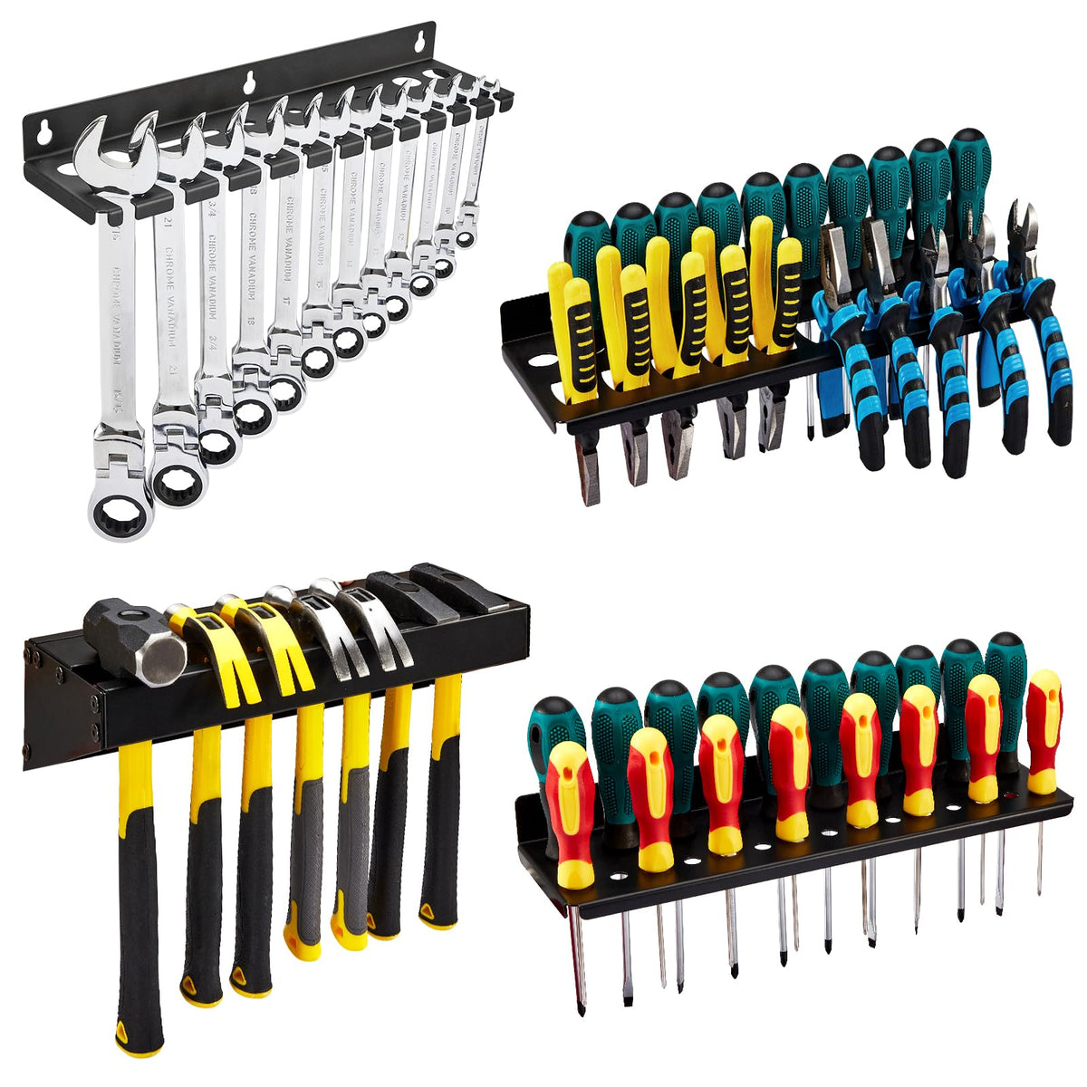 4Pcs Wall Mount Tool Organizer Set,Include Screwdriver Organizer - Image 1