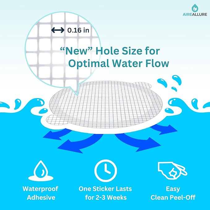 100 Pack Disposable Shower Drain Hair Catcher Mesh Stickers - Peel & Stick Drain Strainers to Prevent Clogs, Strong Waterproof Adhesive, Mess-Free Disposable Drain Covers for Shower & Bathtub