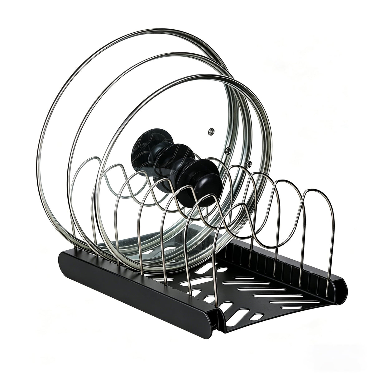 Pot Lids Organizer Rack,7 Adjustable Compartmentsfor Cabinet - Image 1