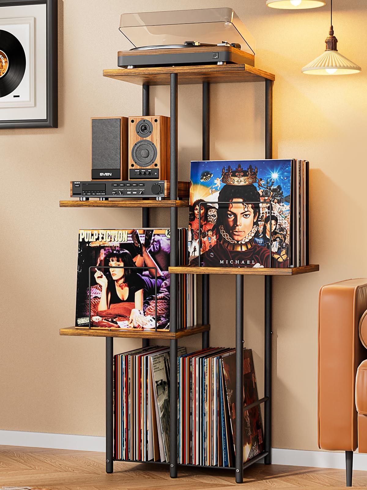 Record Player Stand, Vinyl Record Storage Holder | Home Organization - Image 1