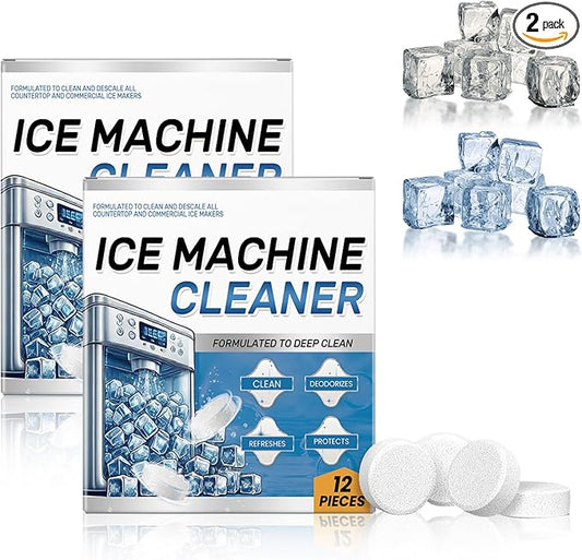 Ice Machine Cleaner Maker Descaler - 24 Clean Tablets for Ice Machine, Compatible with Opal, Kitchenaid, Helps Remove Hard Wate