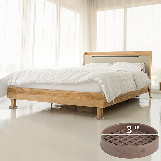 Furniture Coasters-8 Pcs 3" Round Non Slip Furniture Pads-Furniture Caster Cups-Non Skid Grippers Rubber Furniture Feet Anti Slide Hardwoods Floor Protector Brown