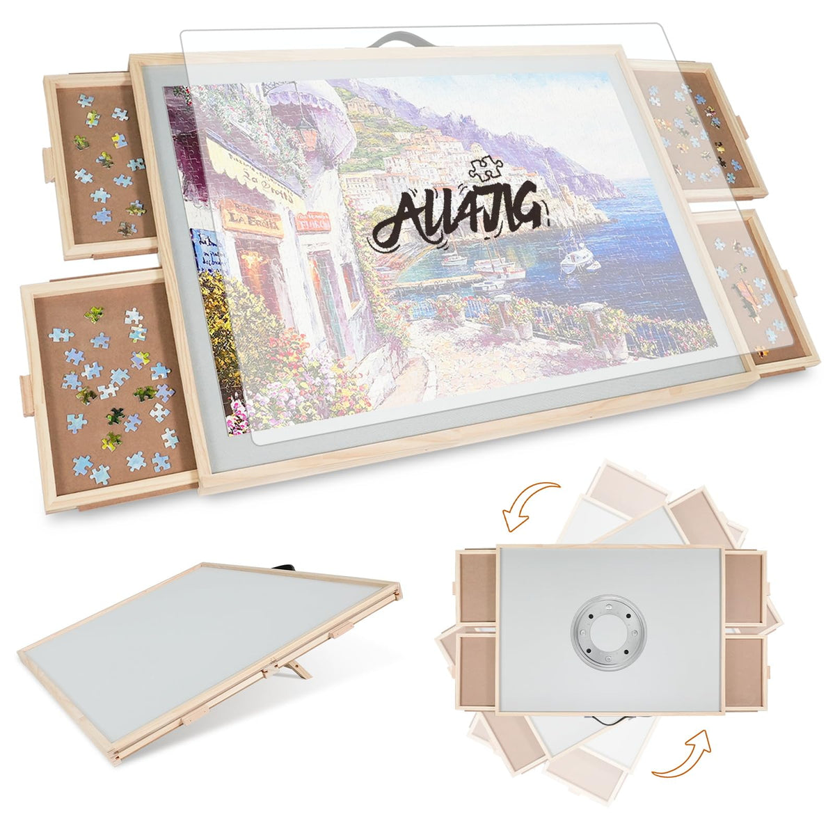 ALL4JIG 1500 Pieces 2-in-1 Tilting&Rotating Puzzle Board - Image 1