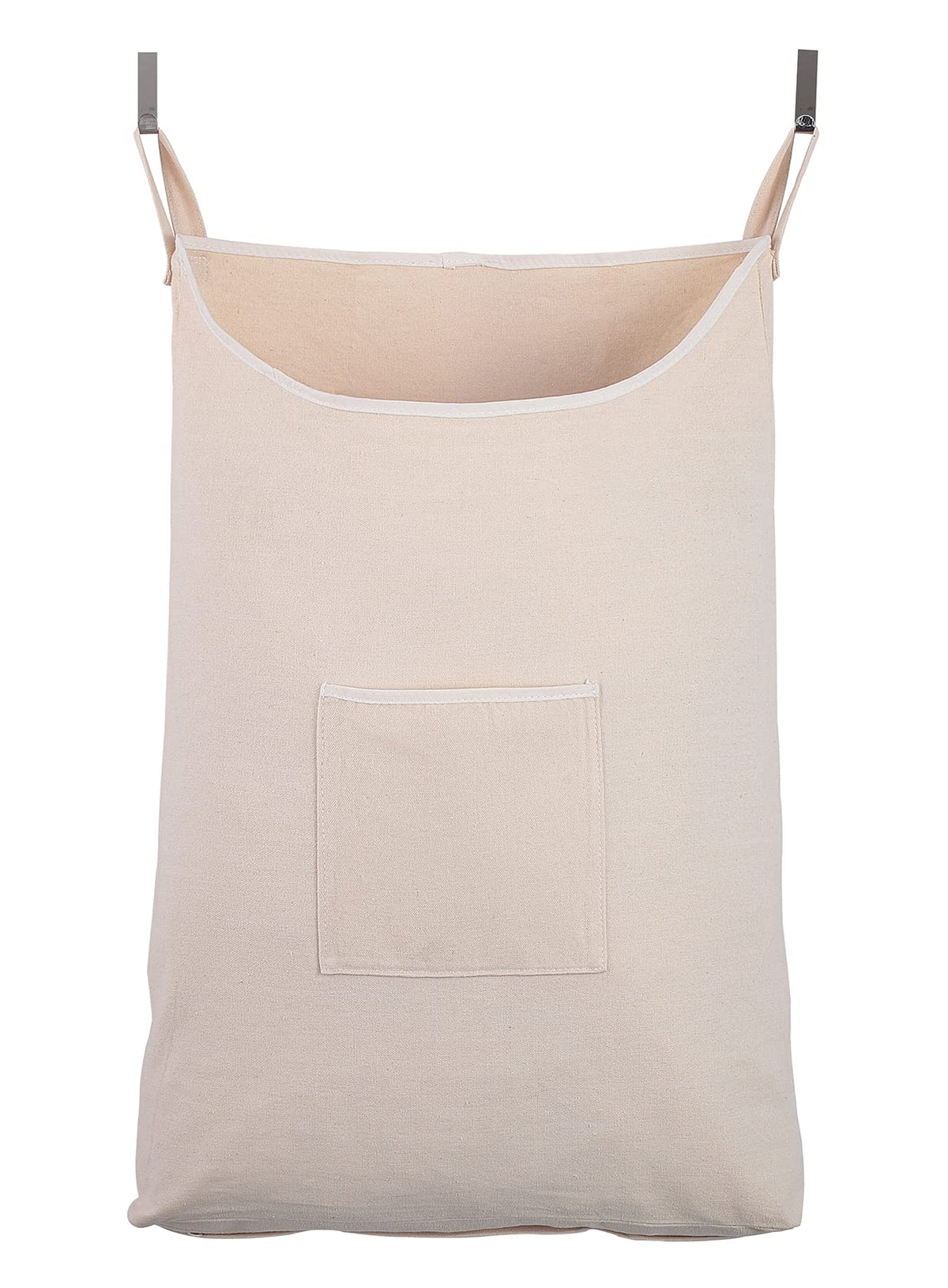 Hanging Laundry Hamper with Front Pocket, Beige, 65 Liters - Image 1
