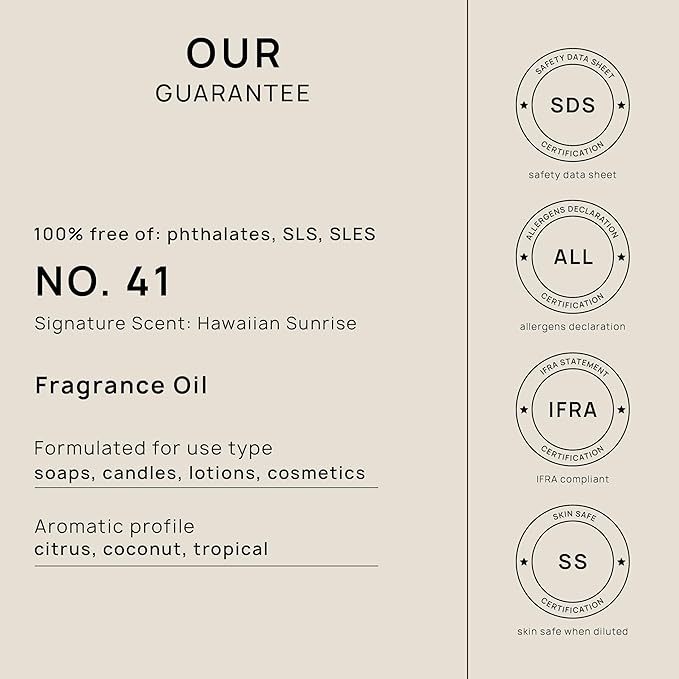 VINEVIDA [32oz] Hawaiian Sunrise Fragrance Oil for Candle Making and Soap Making - Premium Candle Scents for Soy Candles