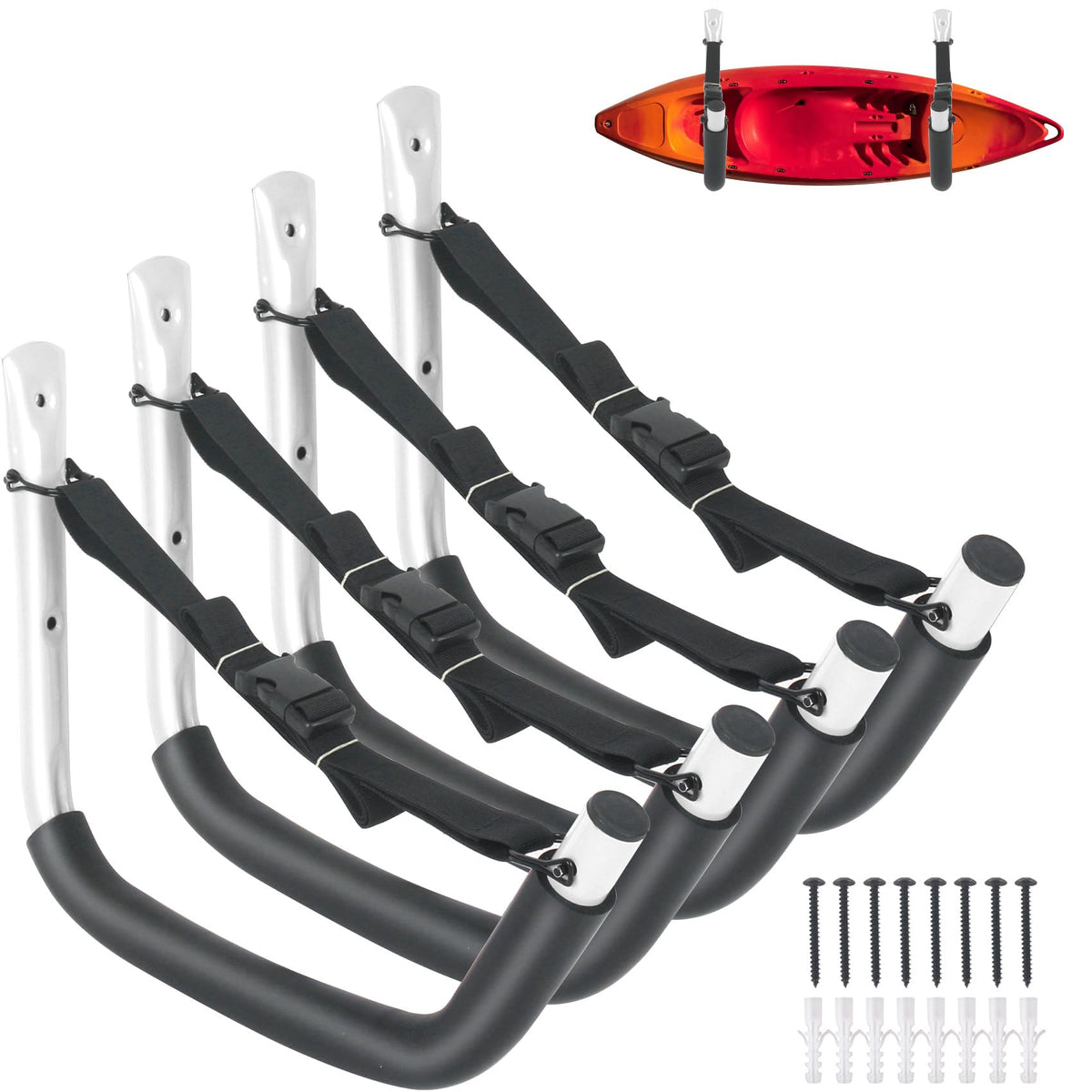 4 Pack Kayak Storage Rack, 15 Inch Kayak Rack for Garage - Image 1
