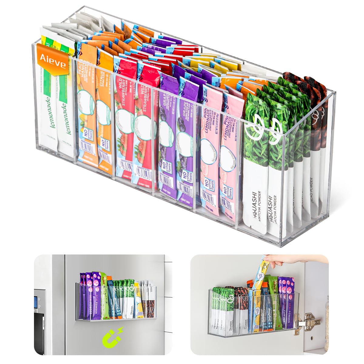AIEVE Drink Packet Organizer, Mountable Water Packet - Image 1