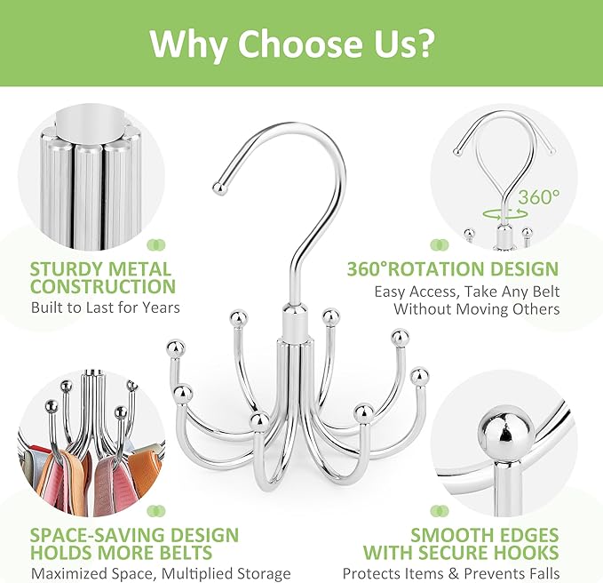 2 Pack Tank Top Hanger, Rotatable Bra Hanger for Closet, Max 24 Capacity Metal Tank Top Holder Storage Space Saving Sport Bra Organizer, Silver