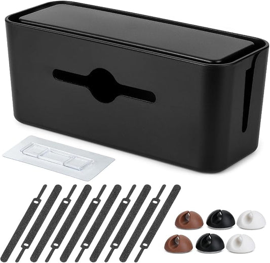 Bates- Cable Management Box, Large, Cable Organizer Box, Cord Organizer Box, Cable Box Organizer, Cord Management Box, Cord Hider Box, Cord Box for Wires on Floor, Power Strip Cover Box Baby Proof