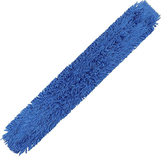 60 Inch Commercial Dust Mop Head: Replacement Medium Washable Industrial Mop Head Sweeper and Janitorial Replacement Blue