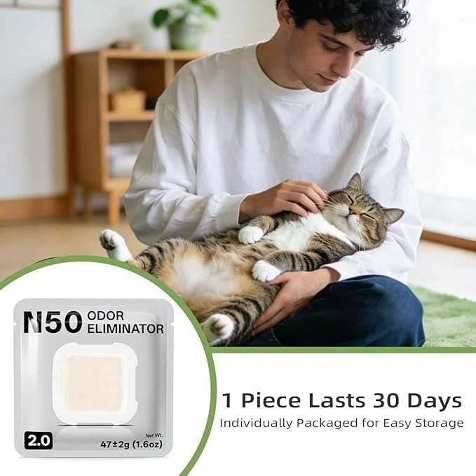 3 Packs Smelling Fresh with N50-2.0 Odor Eliminator Exclusive for Pura Max Automatic Self-Cleaning Cat Litter Box - Cat Toilet Odor Control, Deodorant Aromatherapy Paste (Old/New Packaging Randomly)
