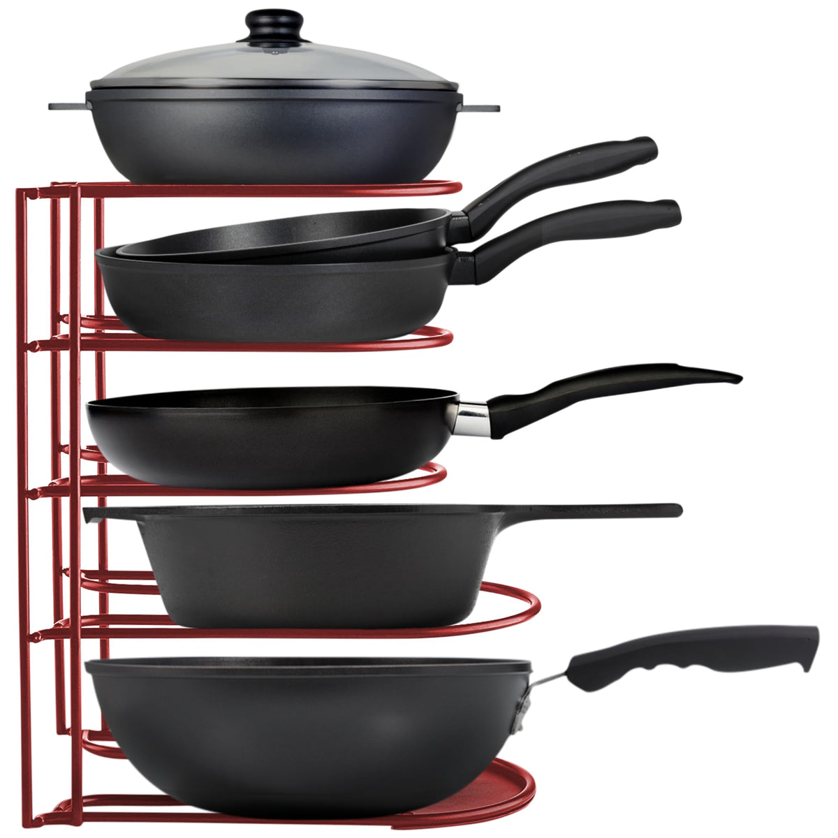 Heavy-Duty Pots and Pans Organizer | 5-Tier Cookware & Lid - Image 1