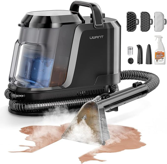 uwant Carpet Cleaner Machine with Steam&Hot&Cold Water System 18Kpa Powerful Suction Upholstery Cleaner Machine with Pet Pro Cleaner for Pets, Carpet Steam Cleaner