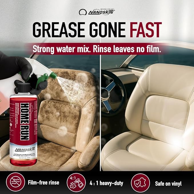 Nanoskin HOME RUN Heavy Duty Industrial Degreaser 55 Gallons – Removes Oil, Grease & Soil on Appliance, Grill, Stovetop, Concrete, Tool, Engine, Fiberglass, Aluminum, Stainless Steel & Kitchen Surface
