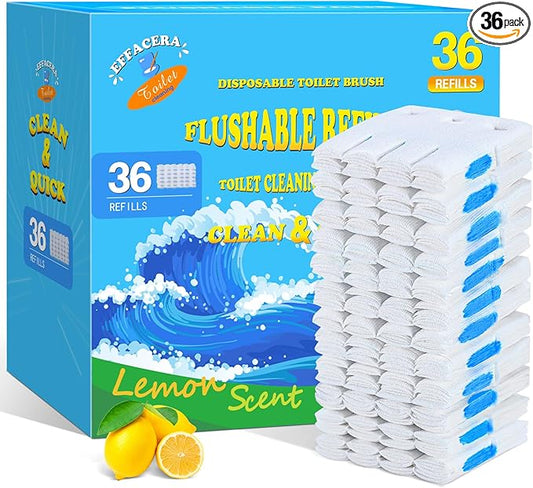 36 Refills Disposable Toilet Bowl Paper Bulk Toilet Fresh Flushable Refills for Bathroom Toilet Brush Accessories Supplies Starter Kit