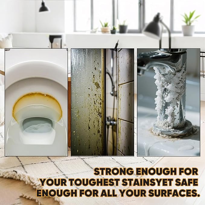 Stubborn Stains Cleaner - Advanced Foam Cleaner for Bathroom and Kitchen Surfaces, Removes Tough Stains Without Scrubbing, Safe for Tiles, Toilets, and Glass (8)