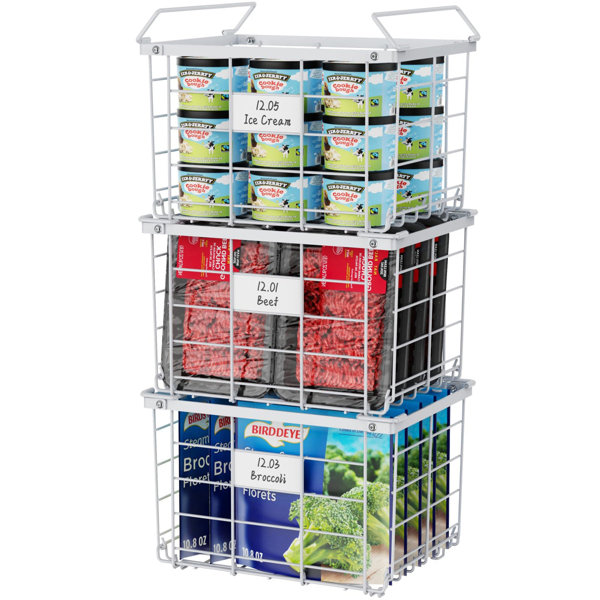 Chest Freezer Organizer - Stackable for 3.5 Cu.ft Freezer, 3 Pack - Image 1
