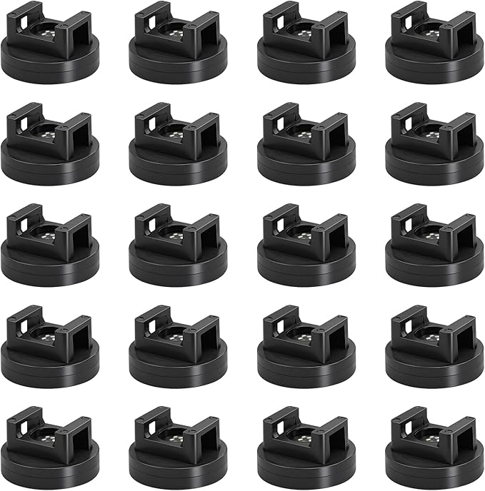 20Pcs Magnetic Zip Tie Mounts, Multipurpose Cable Zip Tie Mounts Magnetism Wire Clamps Holders Organizer Management Clips Electrical Supplies for Home Marine Electrical Office Wiring, Black (31mm)