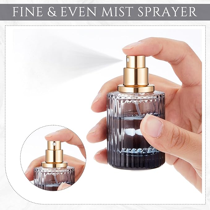 6 Pcs 30/50/100ml Empty Glass Perfume Bottles Bulk Pack for Perfume Makers Refillable Atomizer Cologne Bottles DIY Vintage Fragrance Packaging Glass Bottling Supplies (Black,50 ml)
