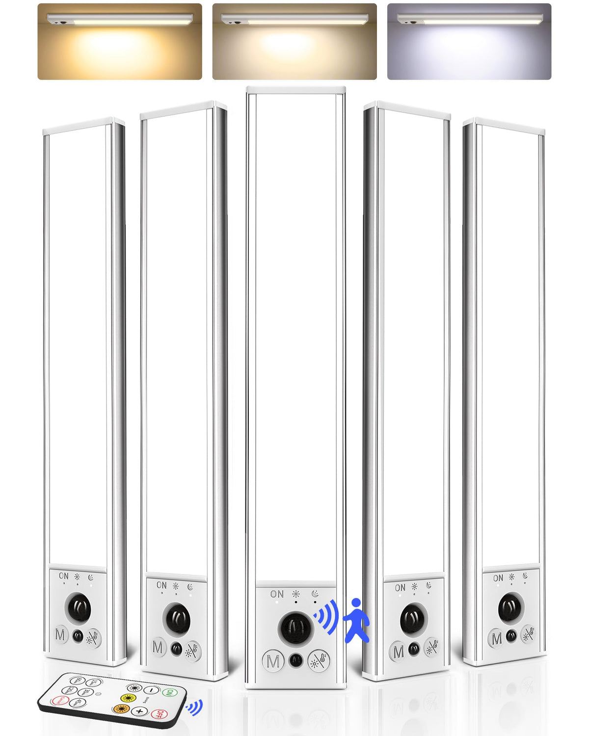 EZVALO 5-Pack 10inch Under Cabinet Lighting, 2400mAh Rechargeable - Image 1