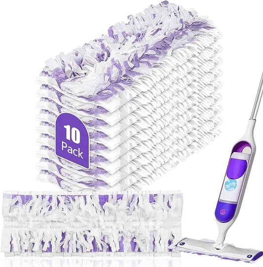 10 Pack Disposable Mopping Pads Refills for Swiffer PowerMop Multi-Surface & Wood Mops, Spray Clean Pads Replacement for Floor Cleaning（Purple Without Handle）