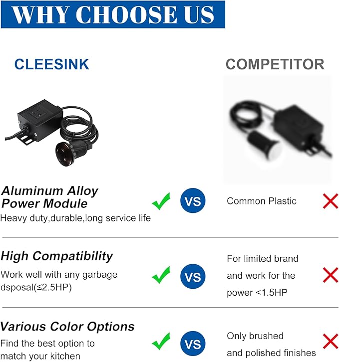 Sink Top Air Switch Kit Garbage Disposal Part by CLEESINK (LONG/3.5", Oil Rubbed Bronze)