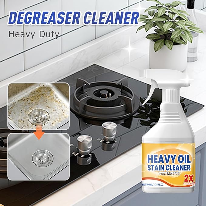Kitchen Heavy Oil Cleaner Spray,100ML All Purpose Kitchens Heavy Oil Cleaning Agent, Grease Remover, , Multipurpose Kitchen Cleaner Spray for Countertops,stovetop , Ovens and Appliances (100ML-3PC)